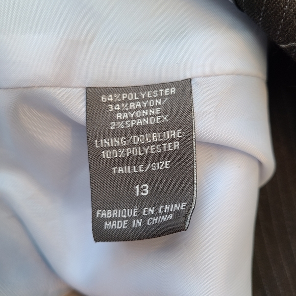 🌟Suzy Shier Charcoal Grey Pinstripe Blazer Size 13 - Picture 5 of 5